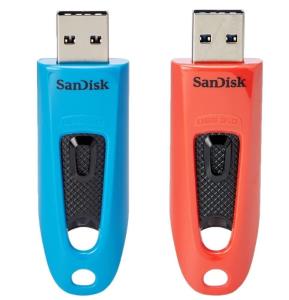 SanDisk Cruzer Ultra - 64GB USB Stick - USB 3.0 - Red Twin pack