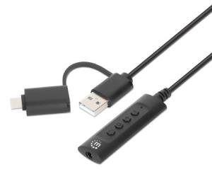 2-in-1 USB-C & USB-A to 3.5 mm Stereo Audio Aux Adapter Cable